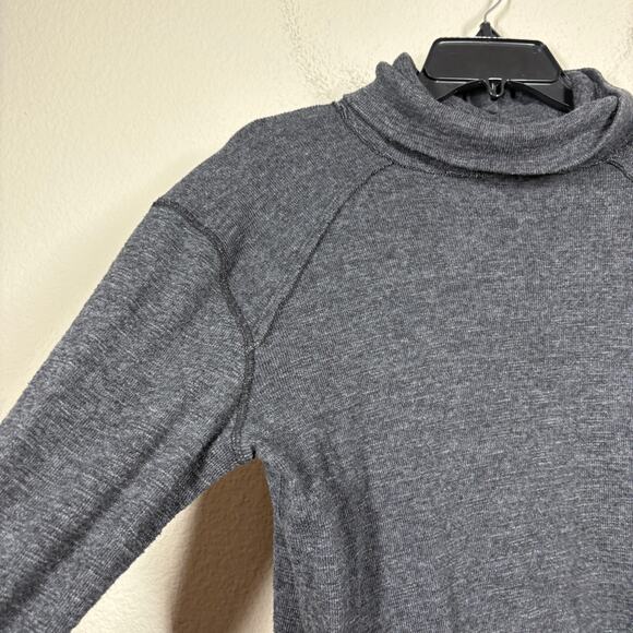 We The Free People Large Sweater Gray Cotton Blend Split Back Turtleneck - Picture 4 of 10